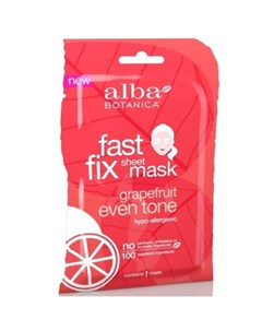Грейпфрутовая маска ровный тон Fast Fix Grapefruit Even Tone Sheet Mask 15г Alba botanica