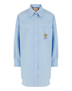 Голубая рубашка из хлопка Gucci