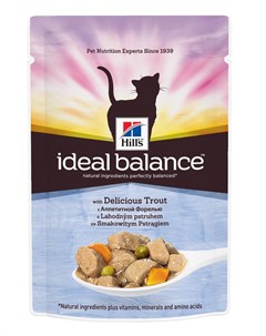Влажный корм для кошек в паучах с аппетитной форелью 85 г Hill's ideal balance