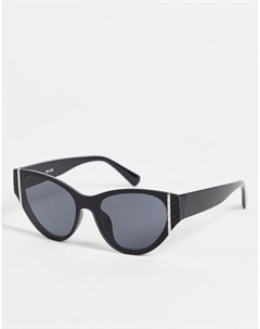 Черные солнцезащитные очки кошачий глаз с рифленым краем Na-kd