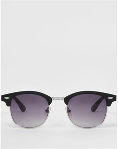 Солнцезащитные очки черного матового цвета в стиле ретро River island