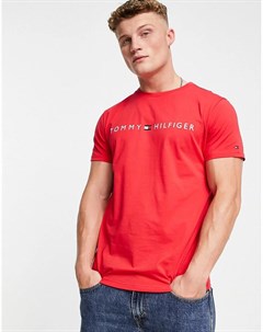 Красная футболка для дома с логотипом Tommy hilfiger