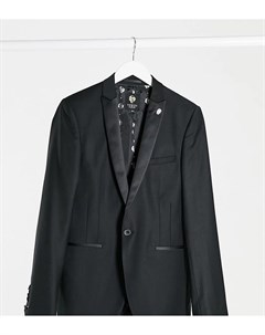 Черный пиджак с атласными лацканами TALL Twisted tailor