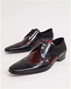 Черные кожаные туфли с контрастной отделкой Jeffery west