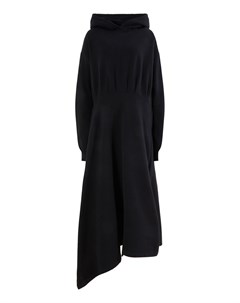Черное ассиметричное платье из хлопка Balenciaga