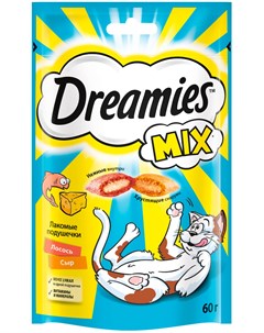 Лакомство Mix для кошек подушечки с лососем и сыром 60 гр Dreamies