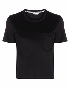 Укороченная футболка с тисненым логотипом Fendi