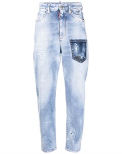 Зауженные джинсы с эффектом потертости и логотипом Dsquared2