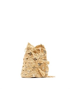 Плетенная сумка ведро из рафии Paco rabanne
