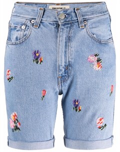 Джинсовые шорты Mathilde с цветочной вышивкой Semicouture