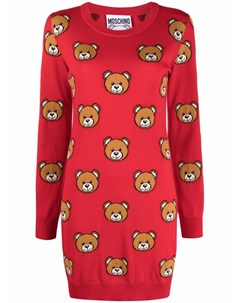 Платье свитер с узором Teddy Bear Moschino