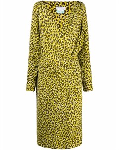Платье миди с леопардовым принтом Yves saint laurent pre-owned