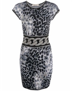 Трикотажное платье с леопардовым принтом Roberto cavalli
