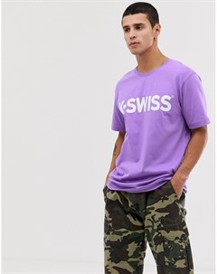 Классическая фиолетовая футболка с логотипом K swiss