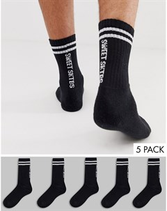 Набор из 5 пар черных носков в полоску SWEET SKTBS Sweet sktbs