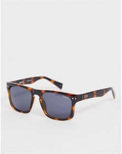 Черепаховые квадратные солнцезащитные очки с дымчатыми стеклами Levis Levi's®