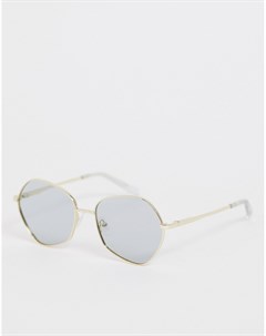 Серебристые солнцезащитные очки в квадратной оправе Le specs