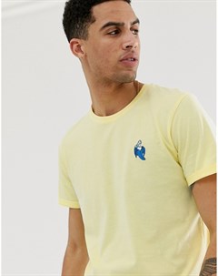 Желтая футболка с вышивкой в виде акулы Solid