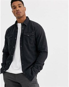 Черная джинсовая рубашка Essentials Jack & jones