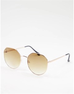 Женские круглые солнцезащитные очки в золотистой оправе Jeepers peepers