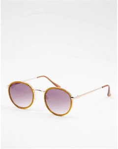 Женские круглые солнцезащитные очки в золотистой оправе Jeepers peepers