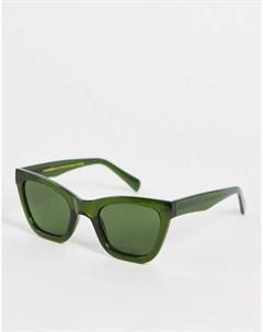 Темно зеленые солнцезащитные очки кошачий глаз в стиле унисекс Big Kanye A.kjaerbede