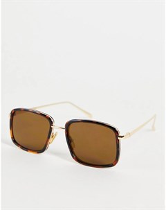 Квадратные солнцезащитные очки в коричневой черепаховой оправе в стиле унисекс Aldo A.kjaerbede