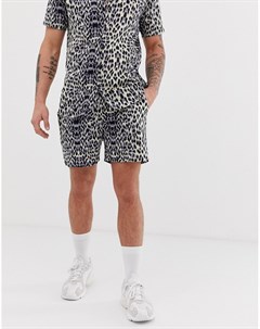 Комбинируемые шорты с леопардовым принтом Boohooman