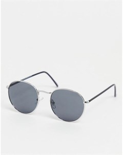Круглые солнцезащитные очки в серебристой оправе Accessorize