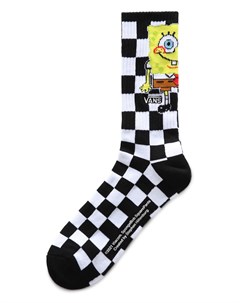 Носки в черно белую клетку с принтом в виде губки Боба X Spongebob Vans