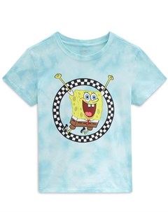 Голубая футболка с принтом тай дай X Spongebob Jump Out Vans