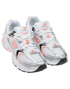 Кроссовки для девочек с голубым логотипом детские New balance