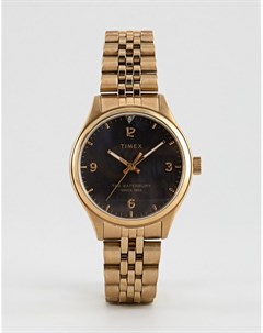 Золотистые часы браслет Waterbury Timex