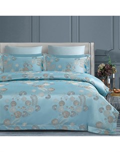Комплект постельного белья Majestik Riley голубой Евро Arya home