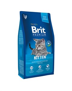 Premium Cat Kitten Сухой корм для котят с курицей в лососевом соусе 8 кг Brit*