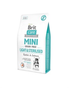Care MINI GF Light Sterilised Сухой беззерновой корм для собак мини пород с избыточным весом 2 кг Brit*