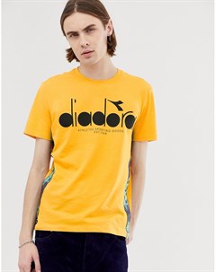 Желтая футболка с отделкой лентой 5 palle Diadora