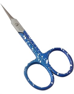Ножницы для кутикулы зауженные лезвия плечики синее в крапинку покрытие CLASSIC Silver star
