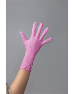 Перчатки нитриловые розовые XS SunViv 100 шт Чистовье