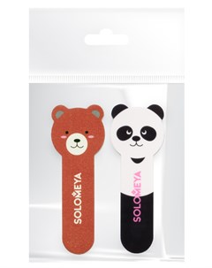 Набор для натуральных и искусственных ногтей пилка Медвежонок и полировщик для ногтей Маленькая панд Solomeya