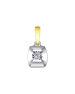 Подвеска из комбинированного золота с бриллиантом Sokolov diamonds