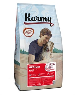 Сухой корм для собак с телятиной для средних пород 15 кг Karmy