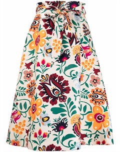 Расклешенная юбка миди с цветочным принтом La doublej