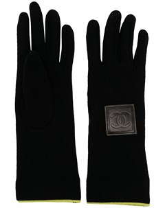 Перчатки с нашивкой CC Chanel pre-owned