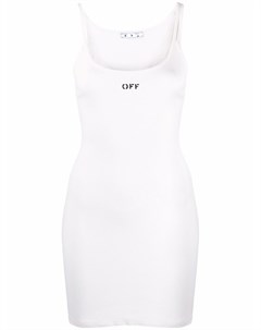 Платье мини в рубчик с логотипом Off-white