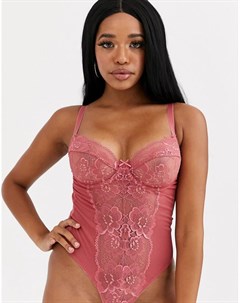 Розовый боди для груди большого размера с кружевной отделкой Ivory Rose Ivory rose lingerie