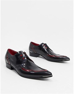 Черно красные кожаные туфли на шнуровке Adamant Jeffery west