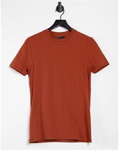 Обтягивающая футболка из органического хлопка рыжего цвета Asos design