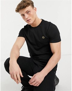 Черная футболка с золотистым логотипом Burton menswear