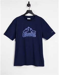 Темно синяя футболка с принтом Path Lake Columbia